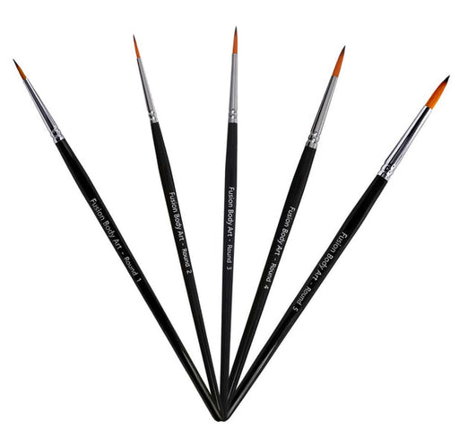 Fusion Body Art - Face Paint Brush - SET OF 5 Rounds - Bond's Boutique