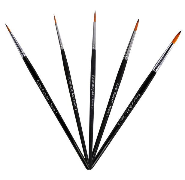 Fusion Body Art - Face Paint Brush - SET OF 5 Rounds - Bond's Boutique