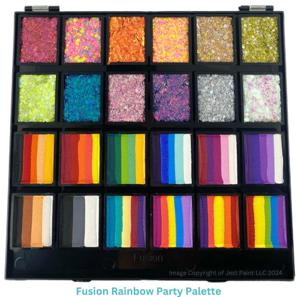 Fusion Body Art - 12 Split Cakes & 12 Glitter Creams - Rainbow Party