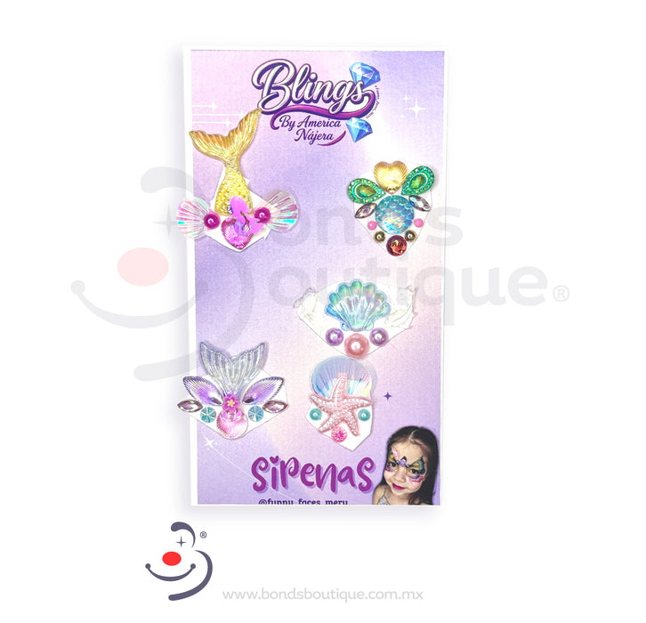Bling Face Jewels- Sirenas - Bond's Boutique