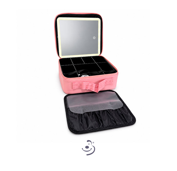 Organizador de cosmeticos con espejo - Rosa