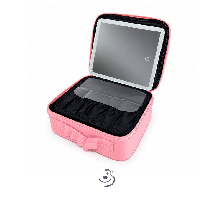 Organizador de cosmeticos con espejo - Rosa
