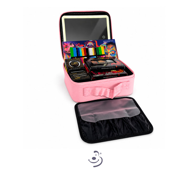 Organizador de cosmeticos con espejo - Rosa