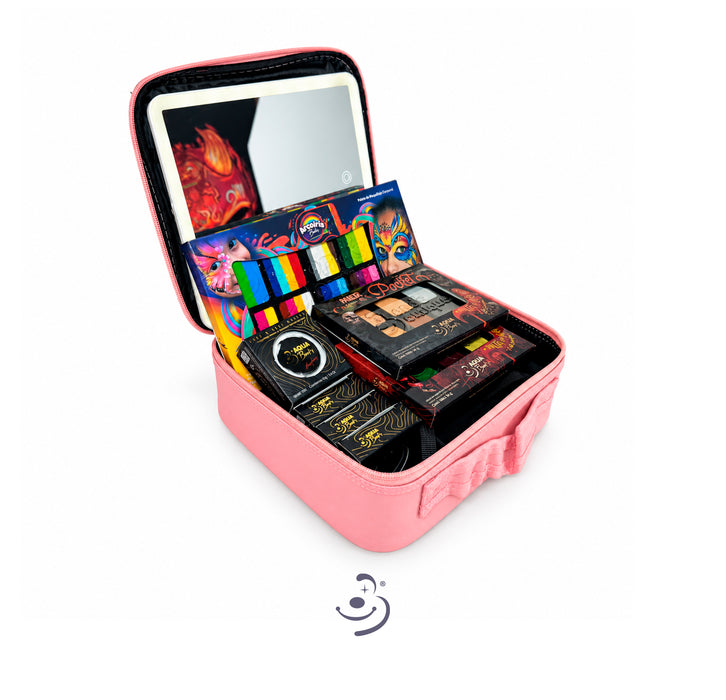 Organizador de cosmeticos con espejo - Rosa