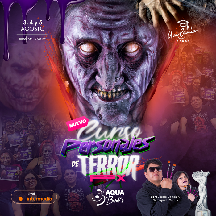 “Curso Personajes de Terror FX” - EN LÍNEA - 3, 4 y 5 de Agosto