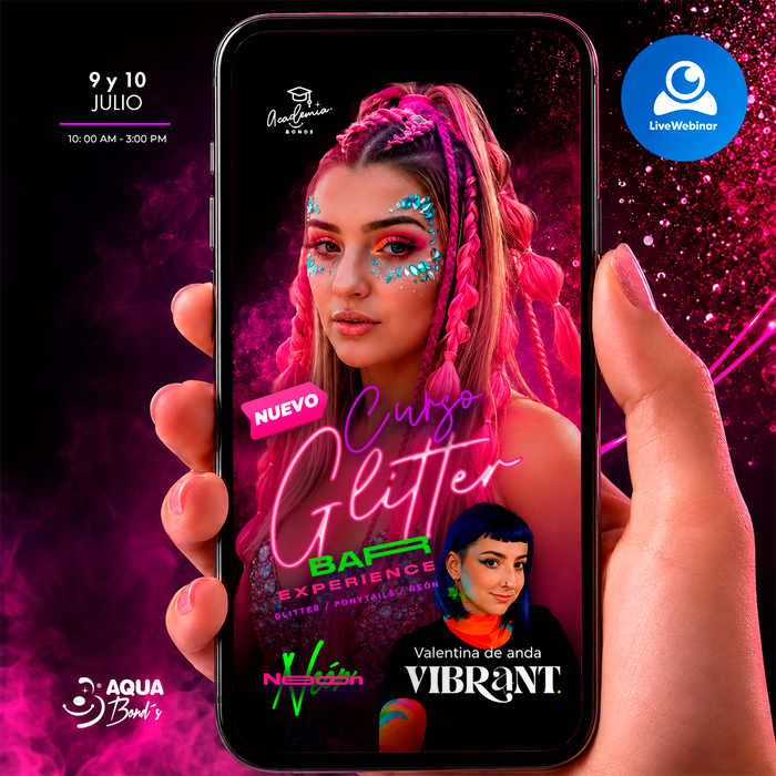 "Curso Glitter Bar Experience"- EN LÍNEA - 9 y 10 de Julio