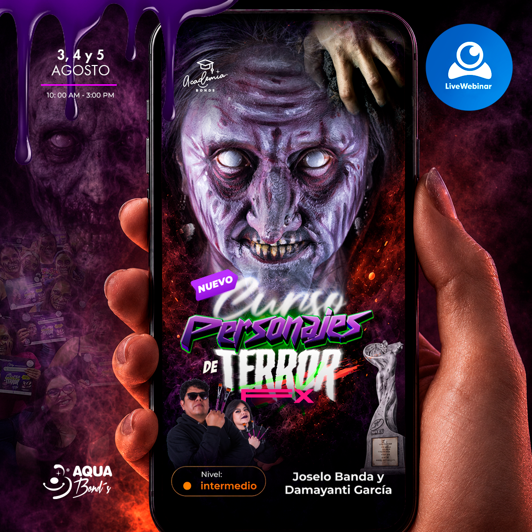 “Curso Personajes de Terror FX” - EN LÍNEA - 3, 4 y 5 de Agosto