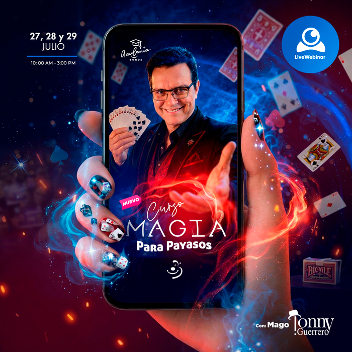 "Curso de Magia para payasos"- EN LÍNEA - 27, 28 y 29 de Julio
