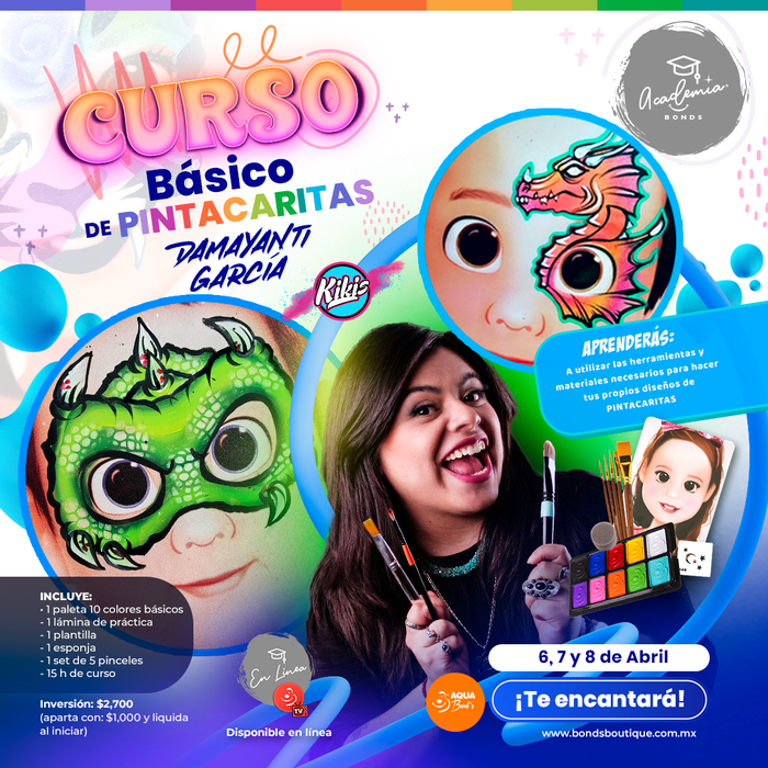 Apartado del "Curso Básico de Pintacaritas"- PRESENCIAL - 6, 7 y 8 de Abril - Bond's Boutique
