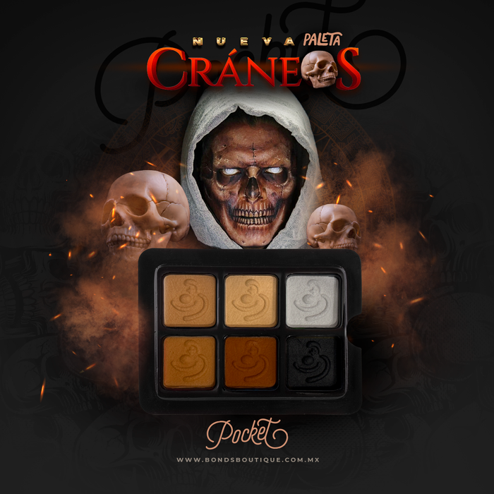 Paleta Pocket de 6 Colores Cráneos - Bond's Boutique