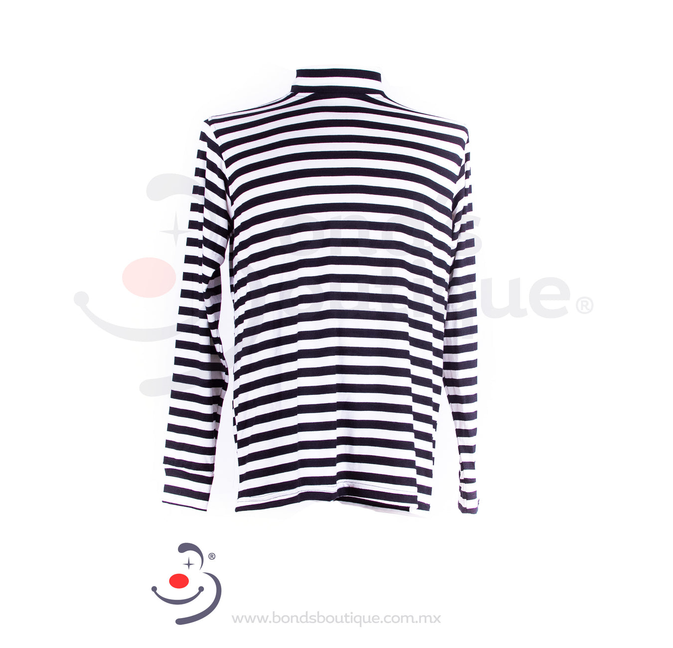 Playera Rayada blanco /Negro Rayas Gruesas - Bond's Boutique