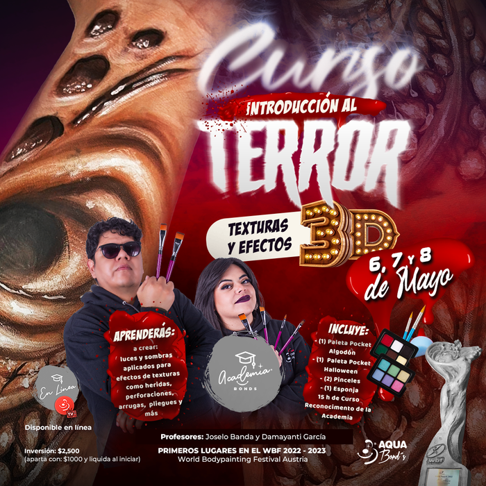 Apartado del “Curso Introducción al Terror: texturas y efectos 3D” - PRESENCIAL - 6, 7 y 8 de Mayo
