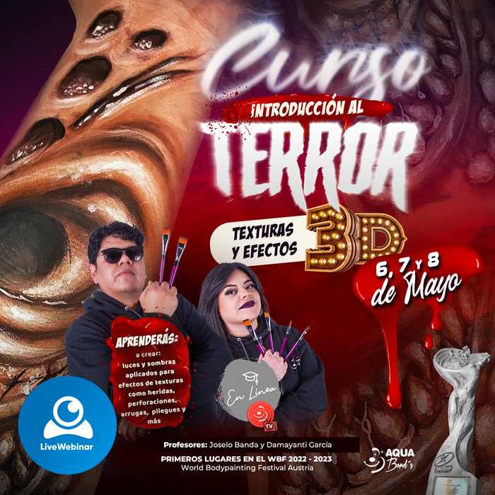 Apartado del “Curso Introducción al Terror: texturas y efectos 3D” - EN LÍNEA - 6, 7 y 8 de Mayo