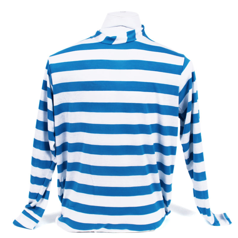 Playera Rayada Blanca/Azul - Bond's Boutique